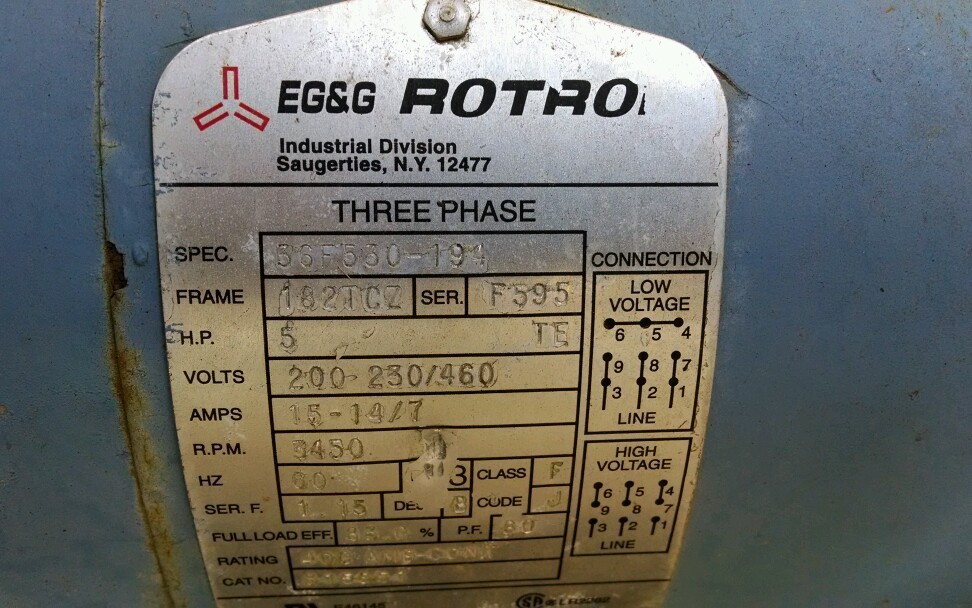 E G & G ROTRO BLOWER
