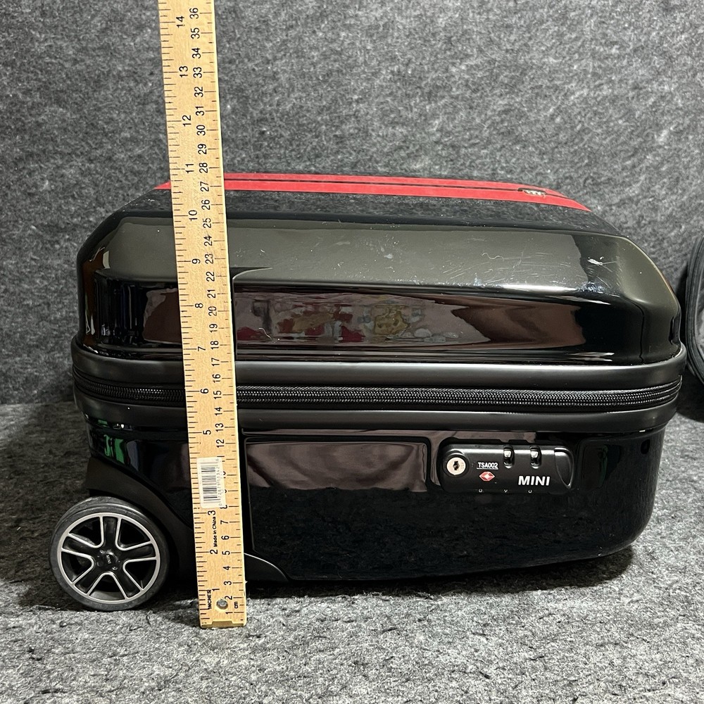 Authentic MINI Cooper Black/Red Rolling/Locking Cabin Trolley Suitcase