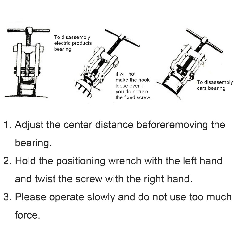2 Jaws Gear Puller Adjustable Bearing Puller Gears Internal External Removal ...