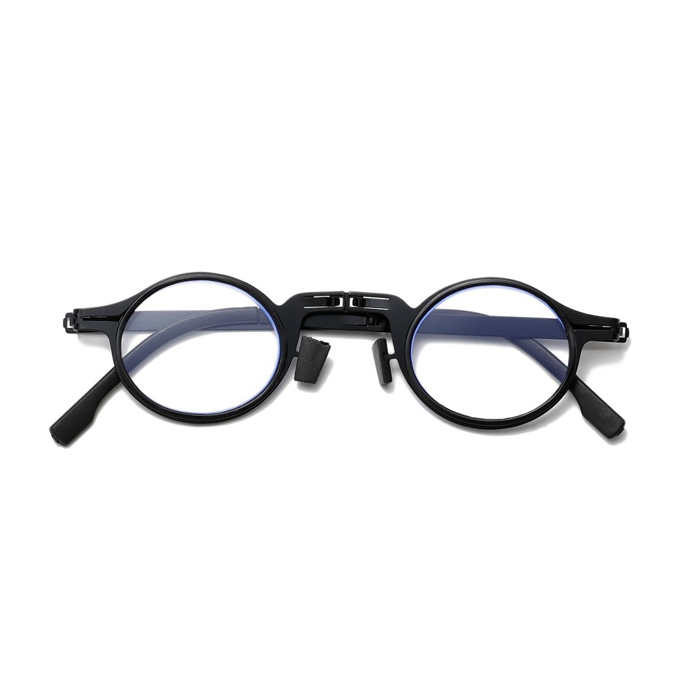 4pair Clear Lens Round Frame Folding Readers Foldable Reading Glasses With Case