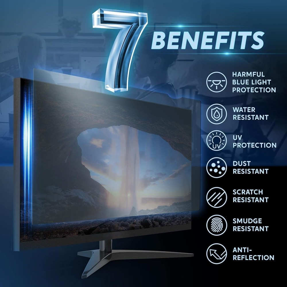 [2 Pack 27 inch Removable Anti-Glare Blue Light Screen Protector for 16:9 Com...