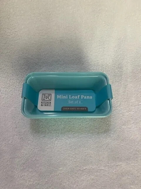 Kitchen & Table Mini Loaf Pans Set of 2 light blue color