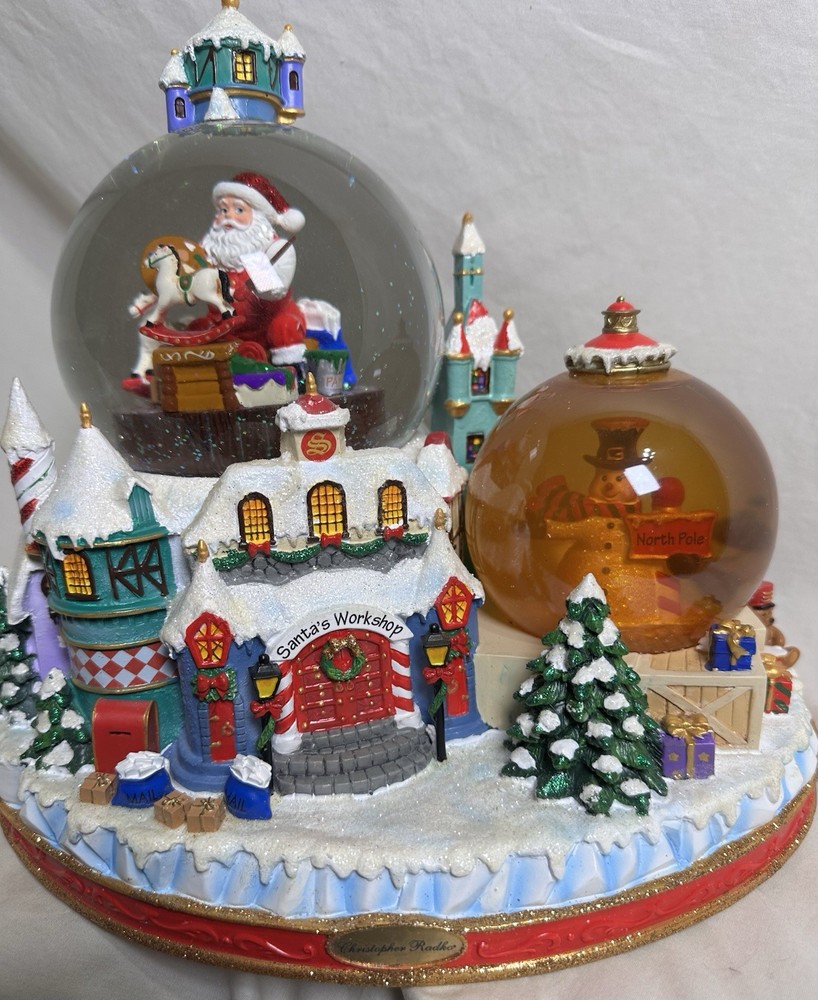 Christopher Radko North Pole Workshop Snowglobe Musical Blowing Snow w Box