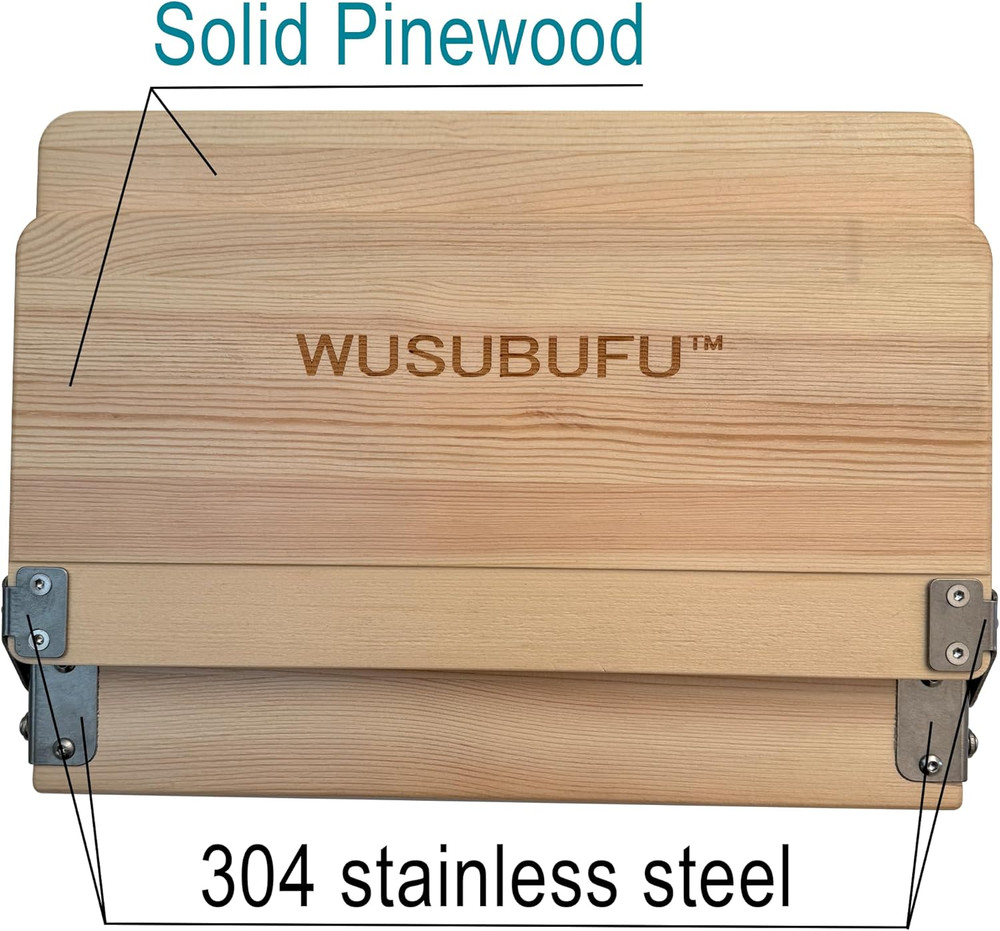Book Stand, Cookbook Stand, Book Holder, (Solid Wood, Stainless Steel Spring Cli