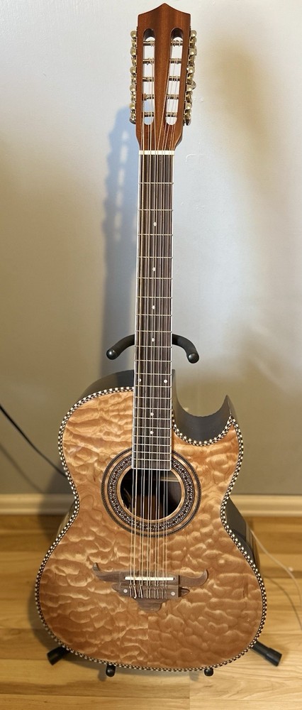 Oscar Schmidt Bajo Quinto Open Box Curly maple 10 String Guitar