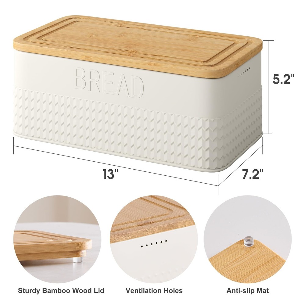 kiplant Bread Box for Kitchen Countertop, Large Bread Storage Container with ...