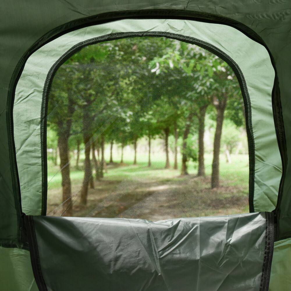 Multi-Functional Portable Foldable Adult Camping Cot wThick Air Mattress,Green