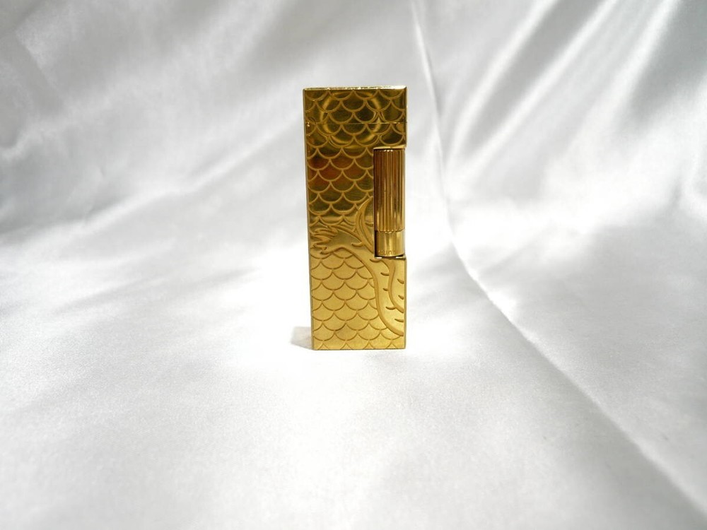 WORKING Dunhill gas Lighter gold without box