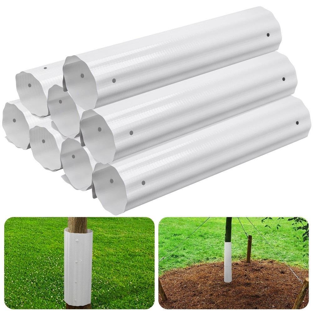 4pcs Expandable Tree Guards,Flexible Bark Protector,Tree Trunk white