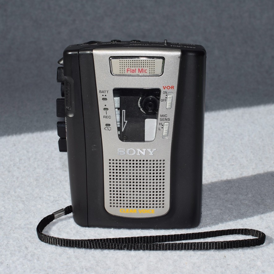 Sony Cassette-Corder TCM-459V Black Silver Tested Working W Strap