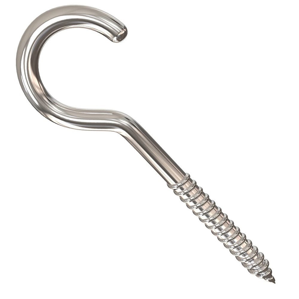 4 Inch Heavy Duty Large Screw Hook Ceiling Hook Cup Hook Silver 10 Pcs