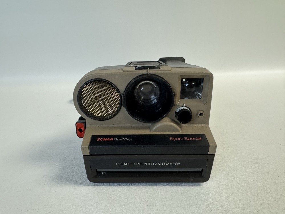 SEARS SPECIAL PRONTO Polaroid Sonar One Step Land Camera w Leather Case UNTESTED
