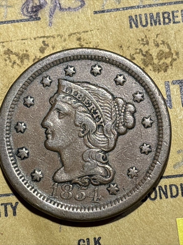 1854 Braided hair Large Cent