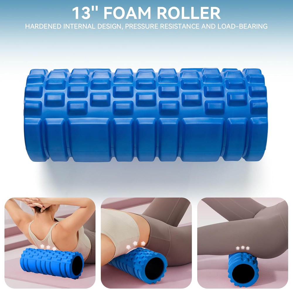 Foam Roller for Deep Tissue Massager, 13" High Density Exercise Patented Roller