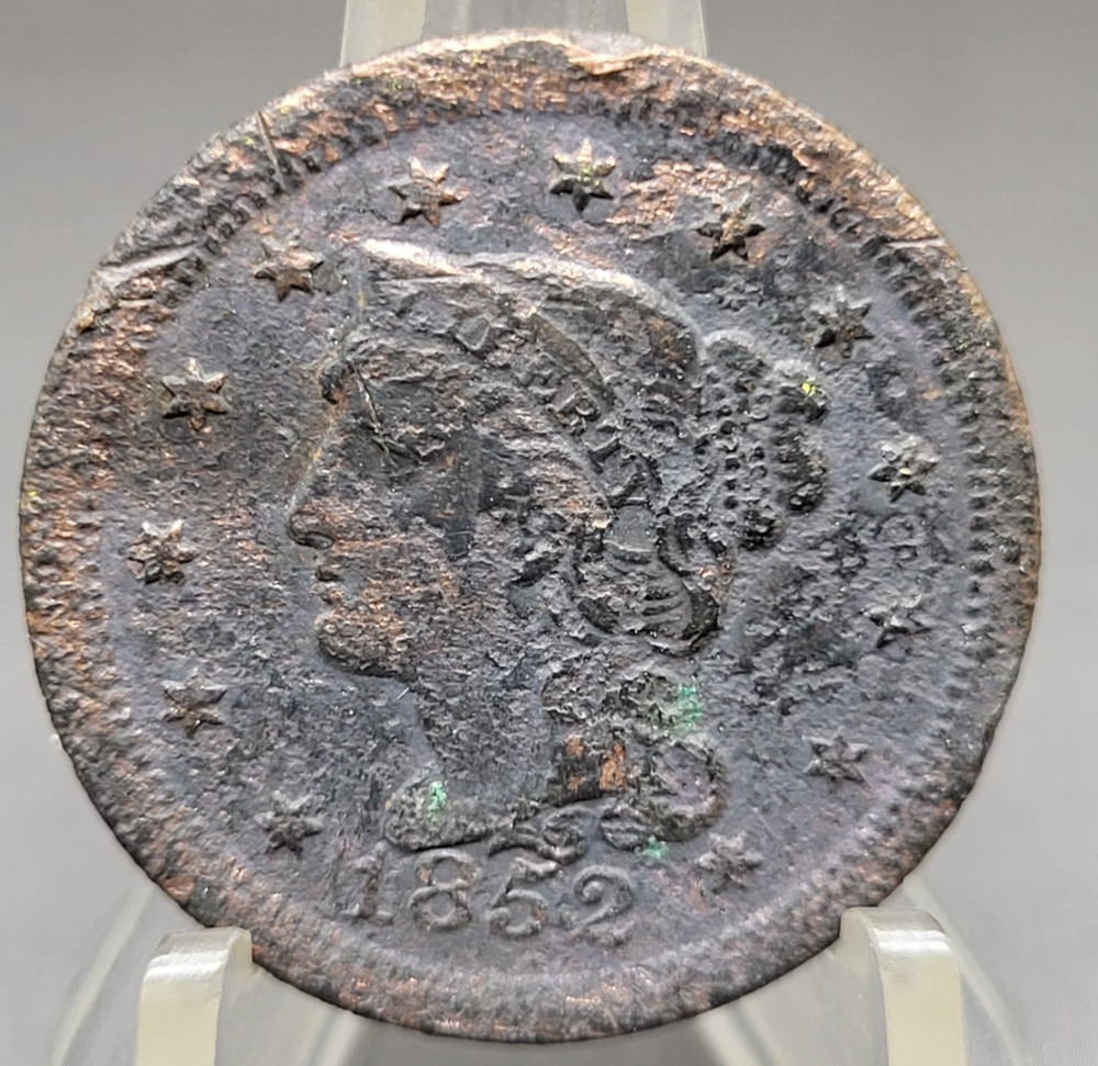 1852 U.S. Coronet Large Cent Penny Type Coin