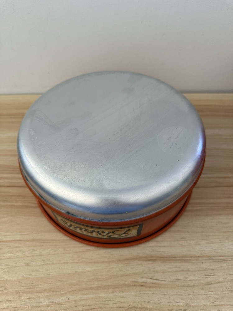 Vintage Retro Aluminium Cake Biscuit Tin Canister Stackable Orange