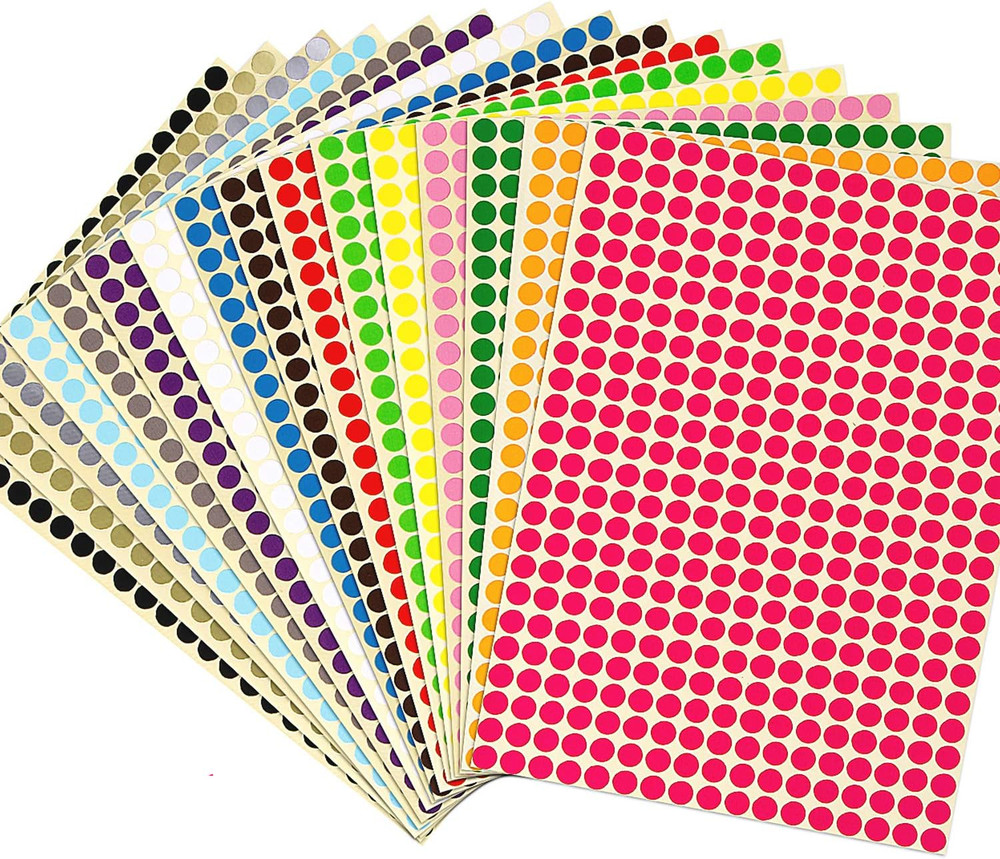 26656 Pieces Colored Dot Stickers, 1/4" Small Color Labels Coding Circle round C