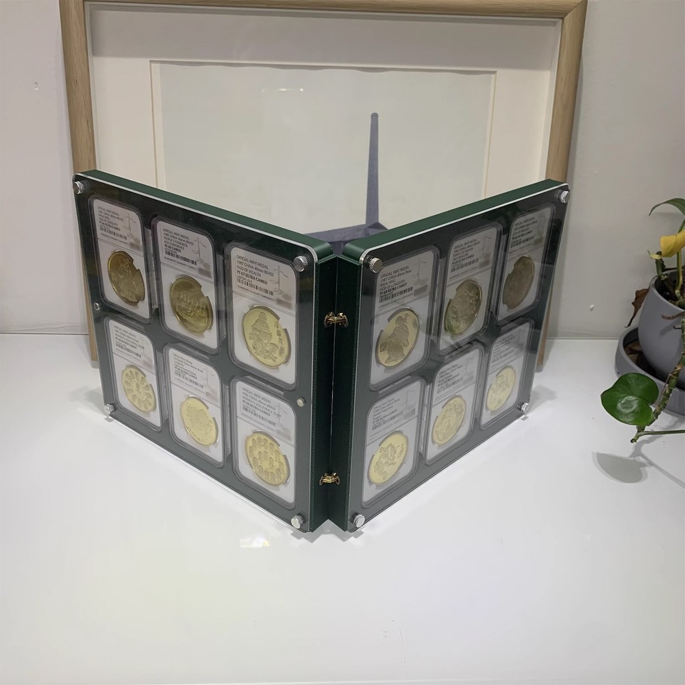 Dual-Panel Acrylic Display Stand Case Holder for NGC Graded Coin Storage Box