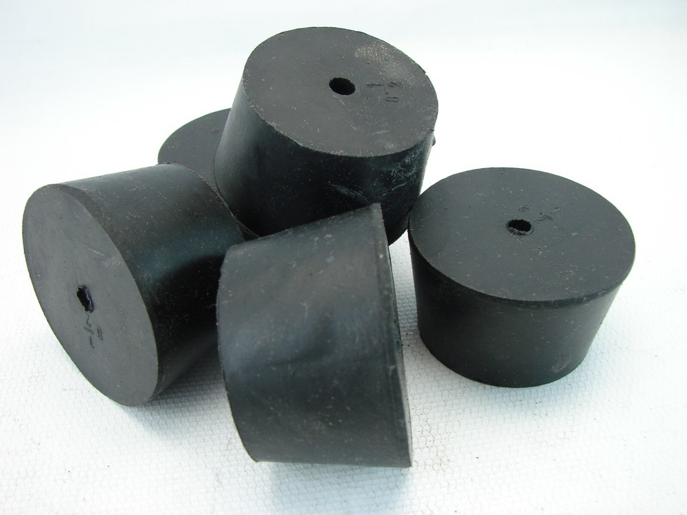 (5) #8-1/2 One-Hole Black Rubber Stoppers (B606)