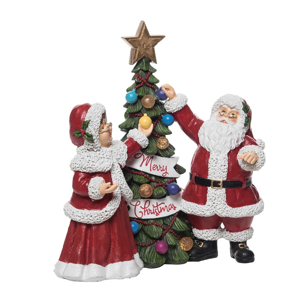 Transpac 11.75" Multicolor Resin Light Up Christmas Tree