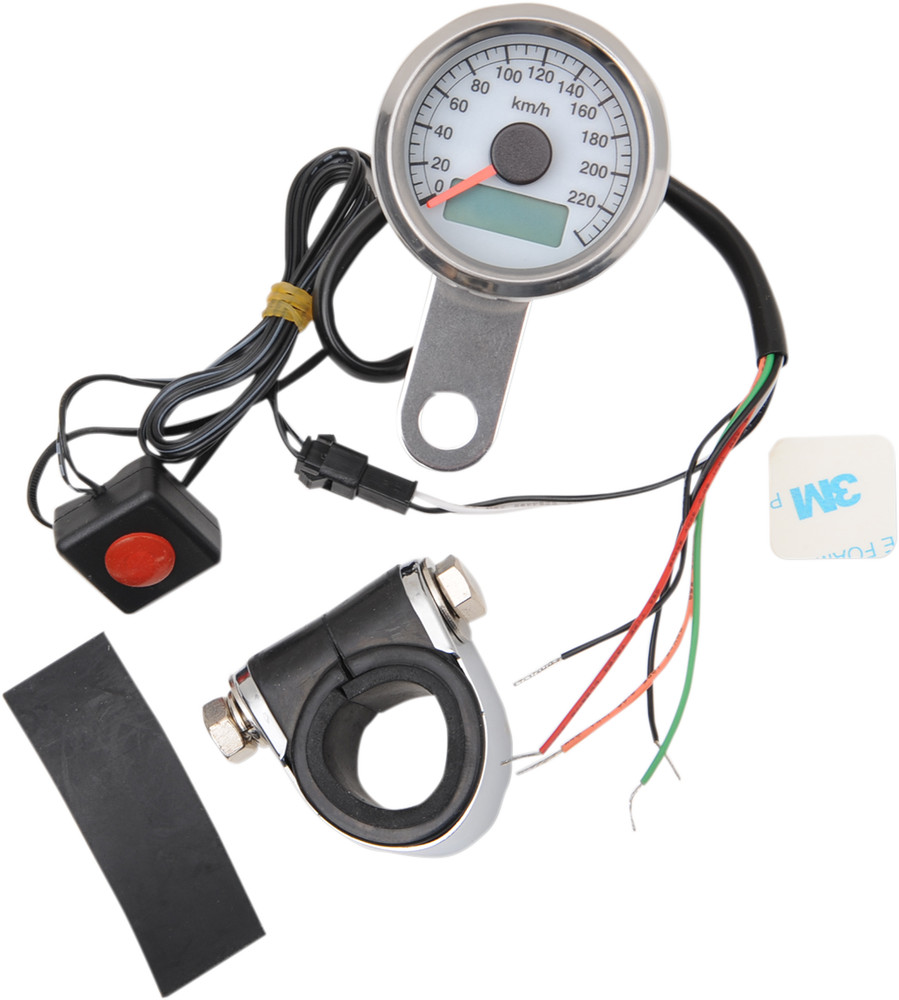 Drag Specialties - 21-6899AWDS - 1.87" KM/H Programmable Mini Electronic Speedom