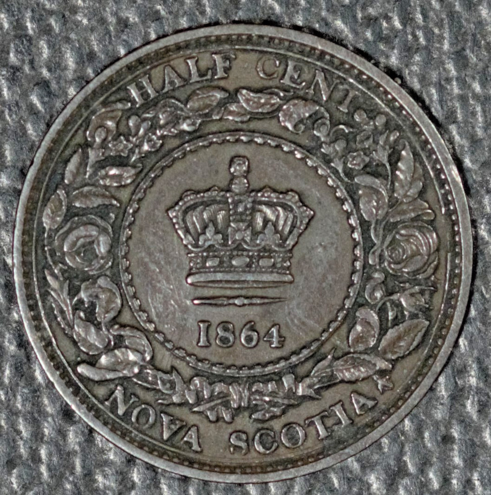 1864 Canada Nova Scotia 1/2 Cent, XF
