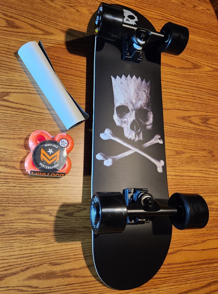ZERO Skateboards Black Bart "BONES" Simpson 32" Double Kick,+Xtra Wheels n Grip.