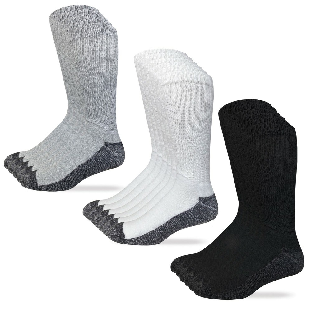 Carolina Ultimate Men's Non-Binding Everyday Crew Socks 6 Pair Pack