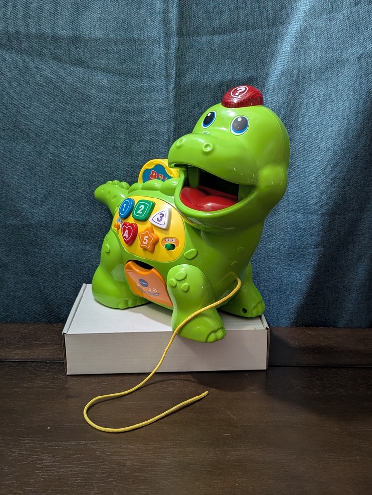 VTech Chomp & Count Dino | Electronic Learning Pull Toy | Tested & Works!