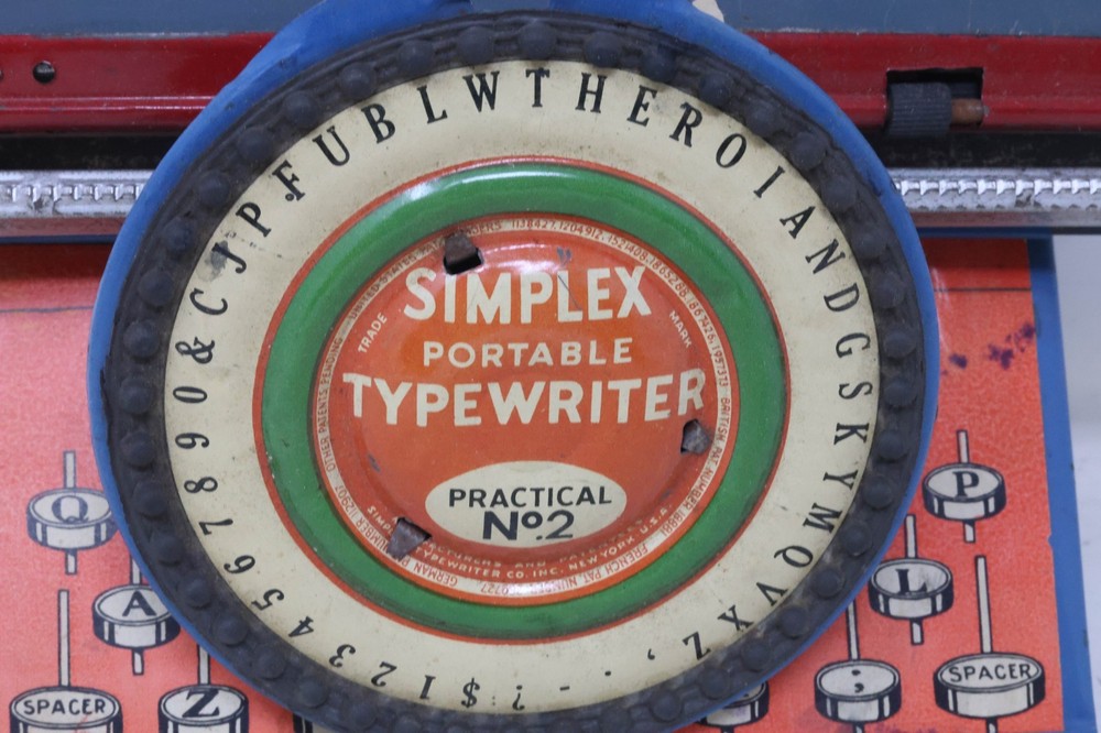 Antique c. 1902 Simplex Practical Dial Typewriter No. 2 With Box