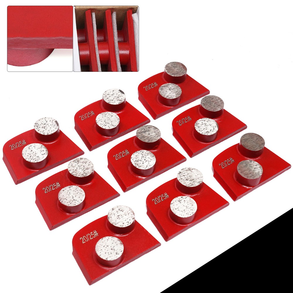 9 Pack Diamond Grinding Segments Medium Bond 20/25 Grit Durable for Concrete