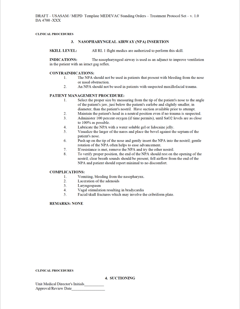 348 Page MEDEVAC STANDING ORDERS TREATMENT PROTOCOLS TEMPLATE V 1.0 & 1.3 on CD