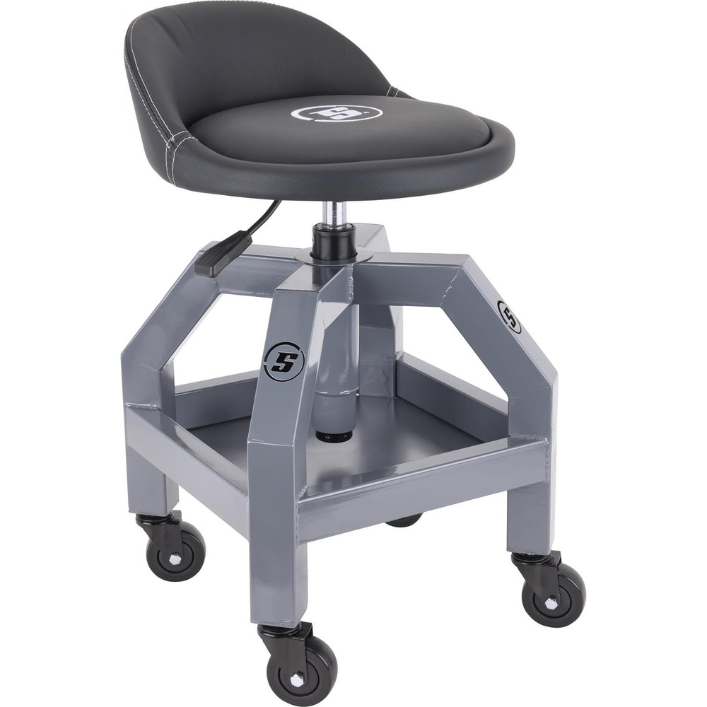 Heavy Duty Adjustable Height Rolling Shop Stool With Tool Tray