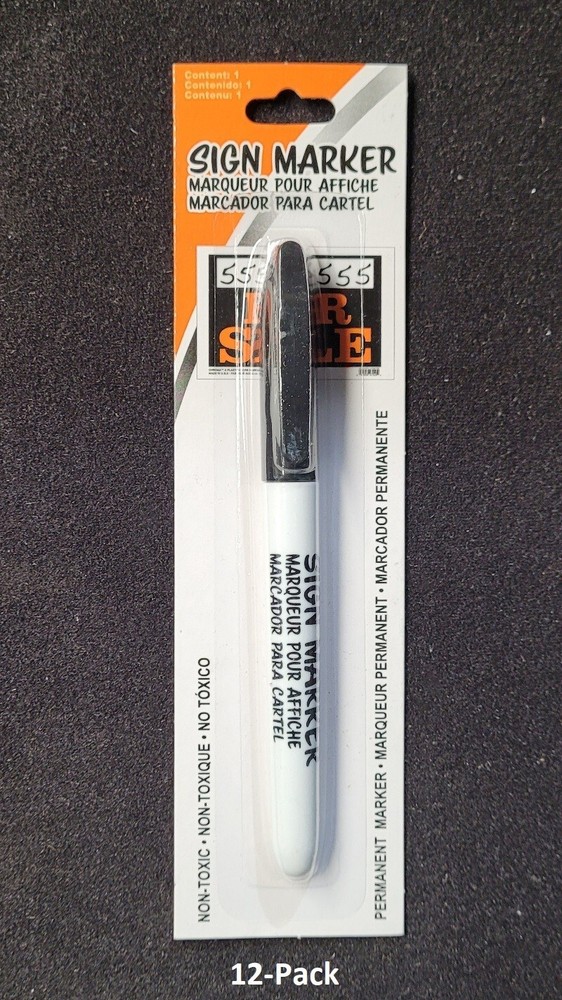 CHROMA 12 Pack, Chisel Tip, Permanent Sign Markers, Black 143 NEW (17C)