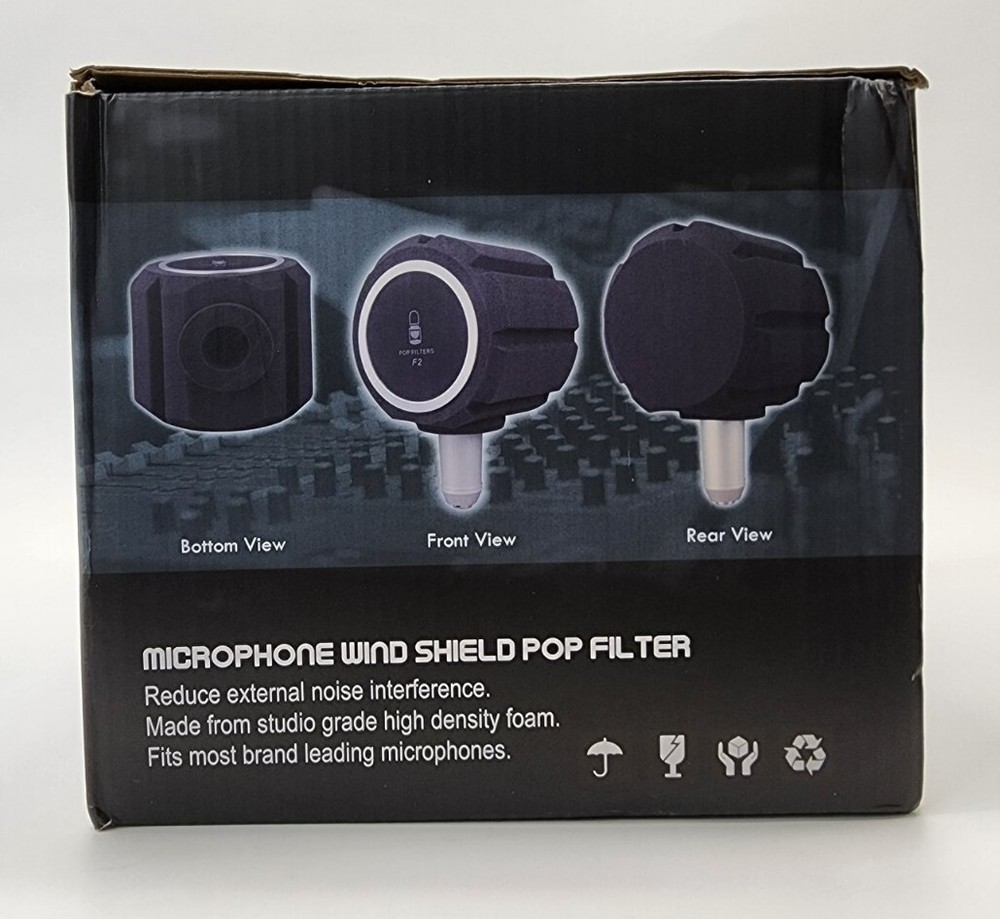 Microphone Wind Shield Pop Filter Studio-Grade High Quality Noise-Cancel Sponge