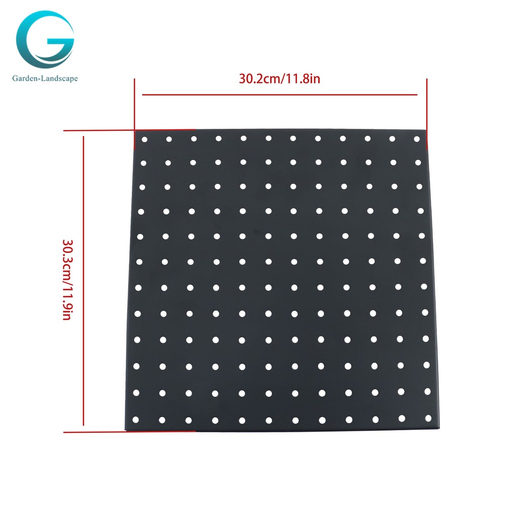 4 Pack Portable Black Metal Pegboards Wall Organizer Panel Storage Hanger Tool