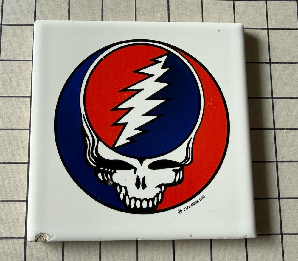 1979 Grateful Dead 🌹 Steal Your Face Ceramic Tile. 🌹 🥀