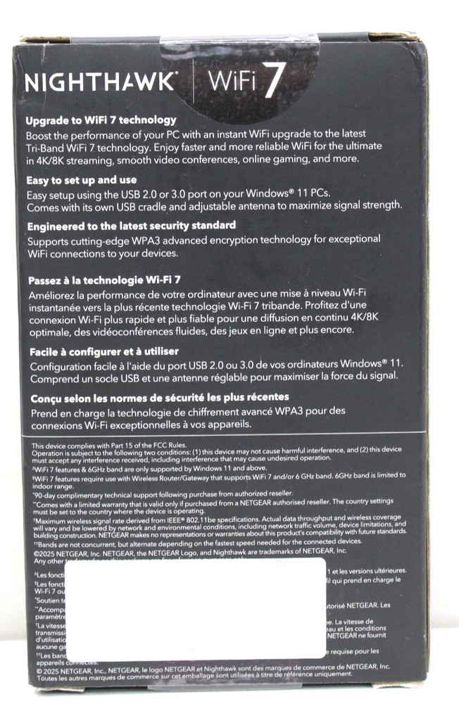 NETGEAR. NightHawk WiFi 7 WiFi USB Adapter A9000