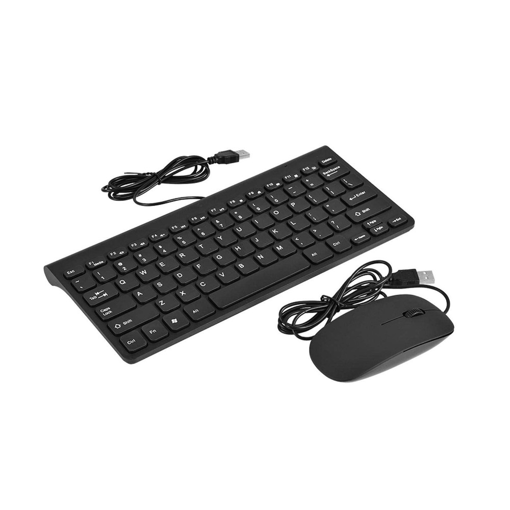 Wired Keyboard and Mouse, Ultra-Thin USB Keyboard Optical Mouse Set ComboFull Si