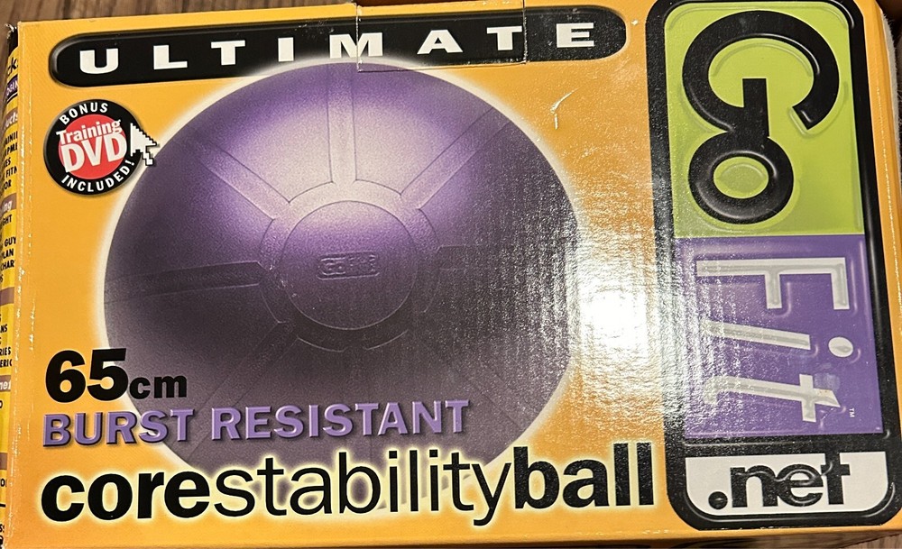 GoFit Ultimate Core Stability Exercise Ball DVD Pump 65CM - NEW in Box