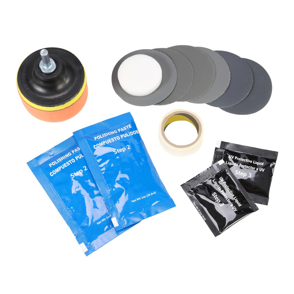 Car Headlight Polish Kit with Lens Restoration Tools