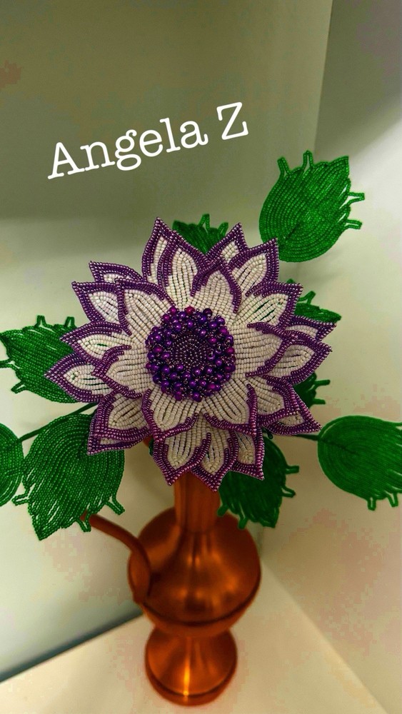 French Beaded Dahlia Flower
