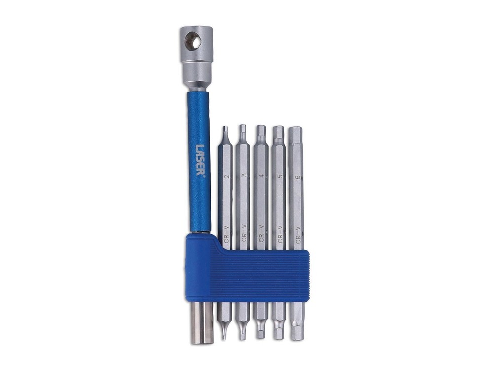 Laser Tools Interchangeable 3-Way T-Handle Spinner & Hex Bit Set - 6pc 9114