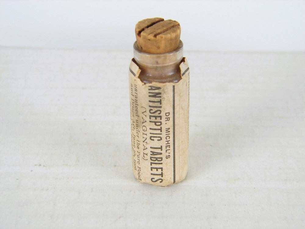 Vintage Dr. Michel's Antiseptic Tablets ( Vaginal ) Empty Bottle