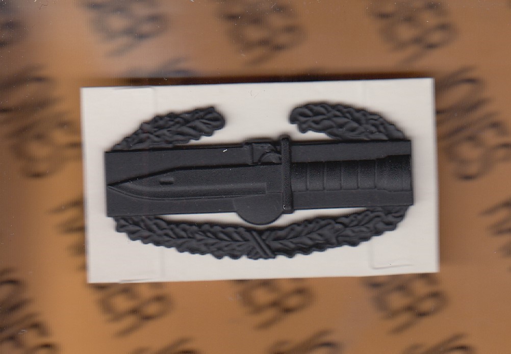 US Army Combat Action Badge CAB 2" Fullsized Black Duty Uniform award c/b