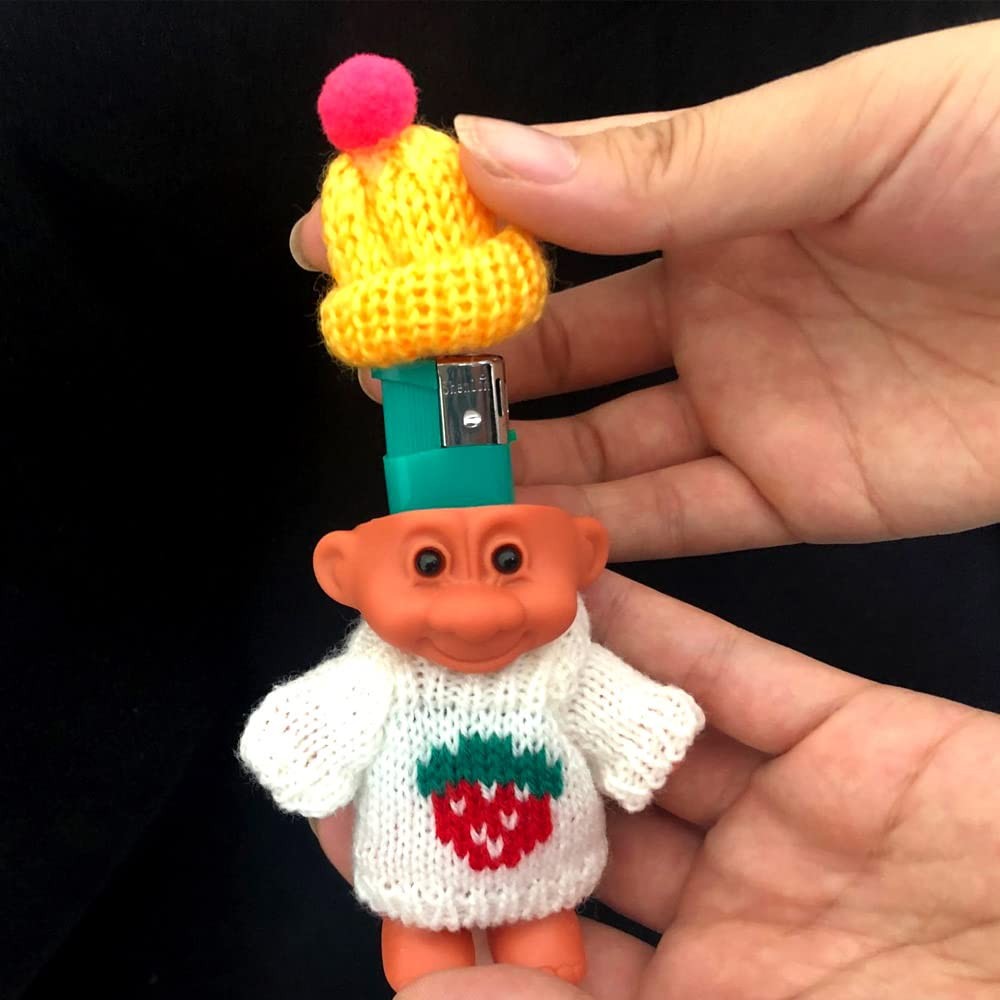 2 Pack Cute Troll Dolls Lighter Case Silicone Funny Mini Dolls Lighter Sleeve...