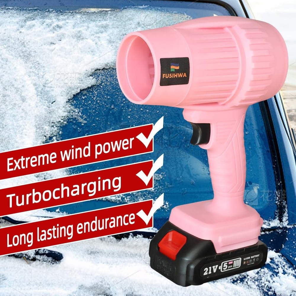 Handheld Mini Cordless Leaf Blower, 21V Battery Small pink