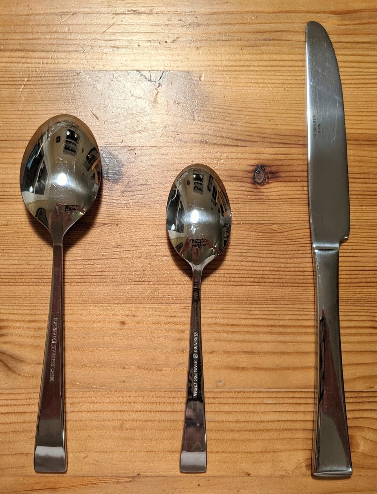 Cuisinart Julienne Flatware Spoon Knife Stainless Steel Glossy Replacement