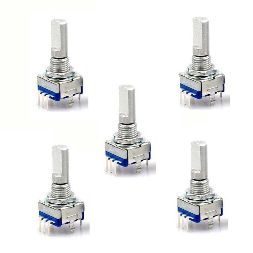10Pcs Rotary Encoder w/ switch EC11 Audio Digital Potentiometer Half-Moon handle