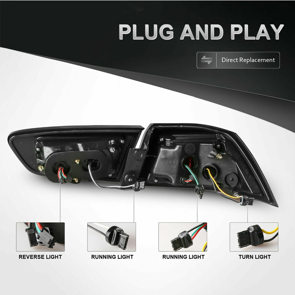 Pair Smoked LED Tail Lights For Mitsubishi Lancer 2008-2017 Sequential Rear Lamp